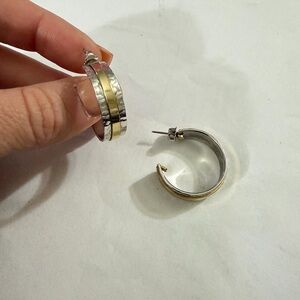 Elegant Silver and Gold Hoop Earrings